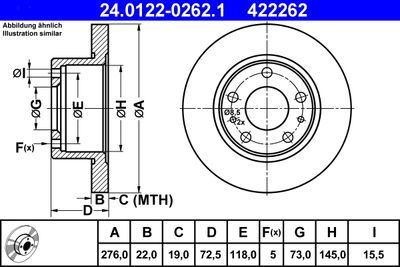 Brake Disc ATE 24.0122-0262.1
