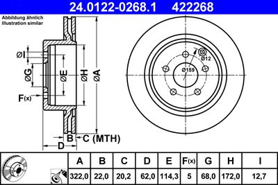 Brake Disc ATE 24.0122-0268.1