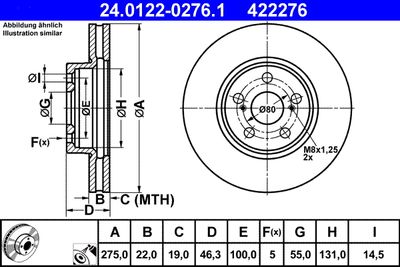 Brake Disc ATE 24.0122-0276.1