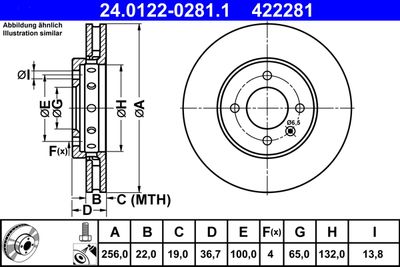Brake Disc ATE 24.0122-0281.1
