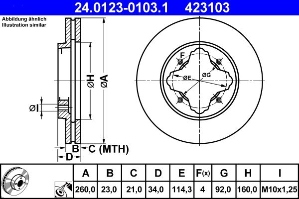 ATE 24.0123-0103.1 Brake Disc
