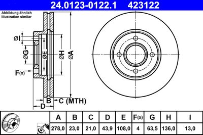 Brake Disc ATE 24.0123-0122.1