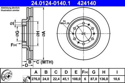 Brake Disc ATE 24.0124-0140.1