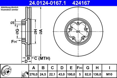 Brake Disc ATE 24.0124-0167.1