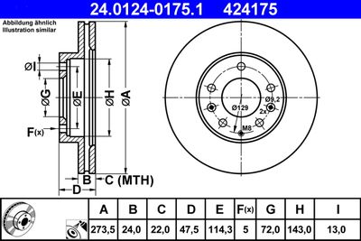 Brake Disc ATE 24.0124-0175.1