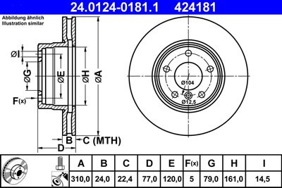 Brake Disc ATE 24.0124-0181.1