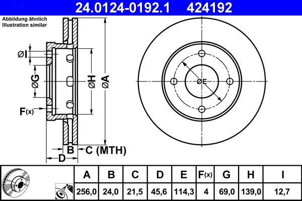 ATE 24.0124-0192.1 Brake Disc