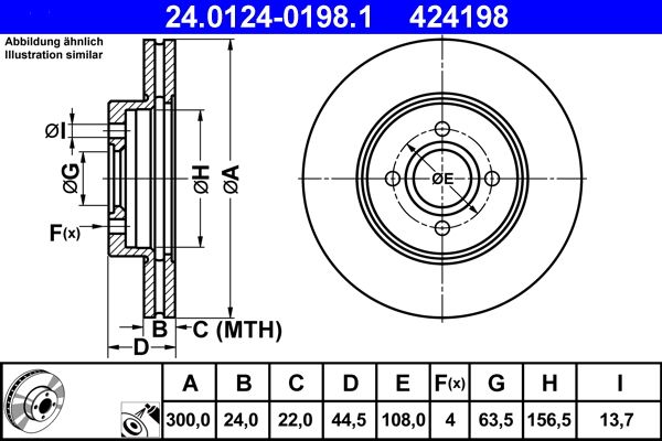 ATE 24.0124-0198.1 Brake Disc