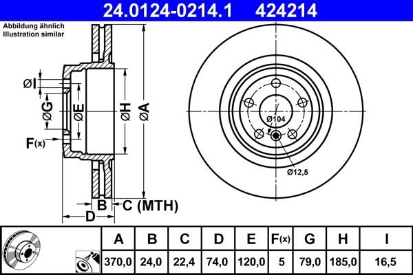 ATE 24.0124-0214.1 Brake Disc