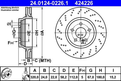Brake Disc ATE 24.0124-0226.1