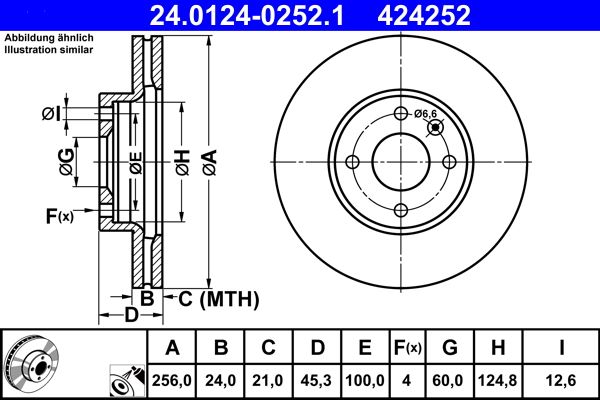 ATE 24.0124-0252.1 Brake Disc