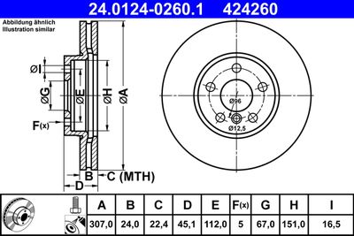 Brake Disc ATE 24.0124-0260.1