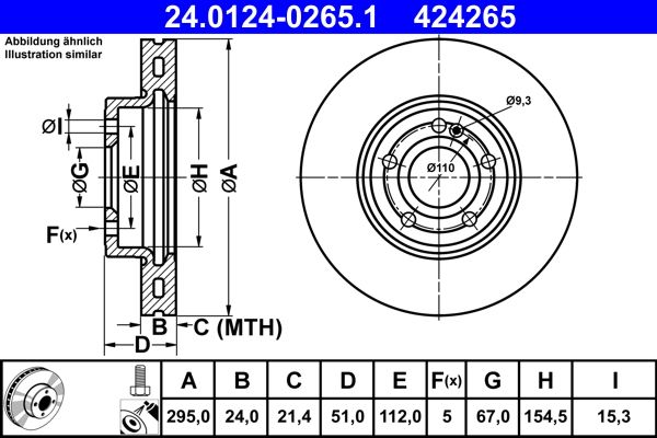 ATE 24.0124-0265.1 Brake Disc