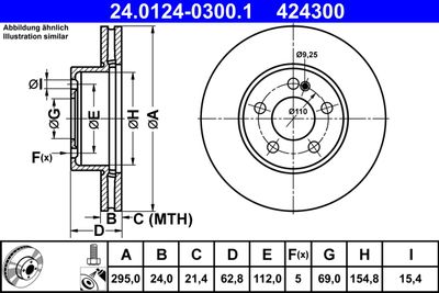 Brake Disc ATE 24.0124-0300.1