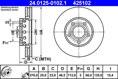 Brake Disc ATE 24.0125-0102.1