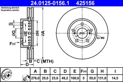 Brake Disc ATE 24.0125-0156.1