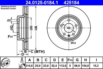 Brake Disc ATE 24.0125-0184.1