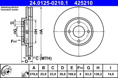 Brake Disc ATE 24.0125-0210.1