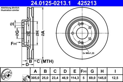 Brake Disc ATE 24.0125-0213.1