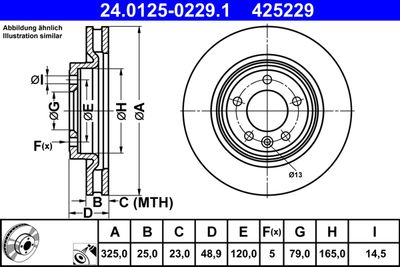 Brake Disc ATE 24.0125-0229.1