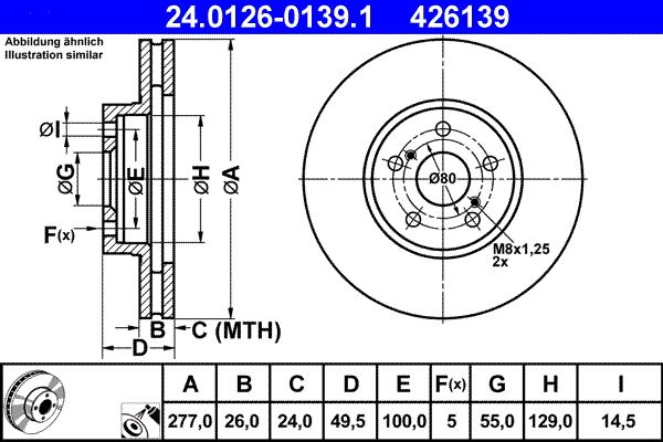ATE 24.0126-0139.1 Brake Disc