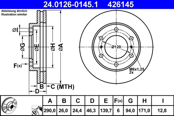 ATE 24.0126-0145.1 Brake Disc