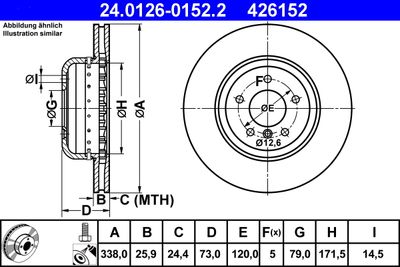 Brake Disc ATE 24.0126-0152.2