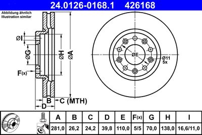 Brake Disc ATE 24.0126-0168.1