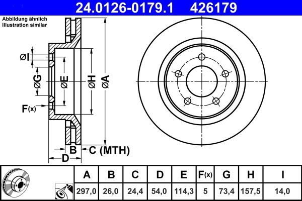ATE 24.0126-0179.1 Brake Disc