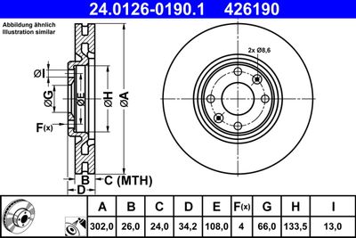 Brake Disc ATE 24.0126-0190.1