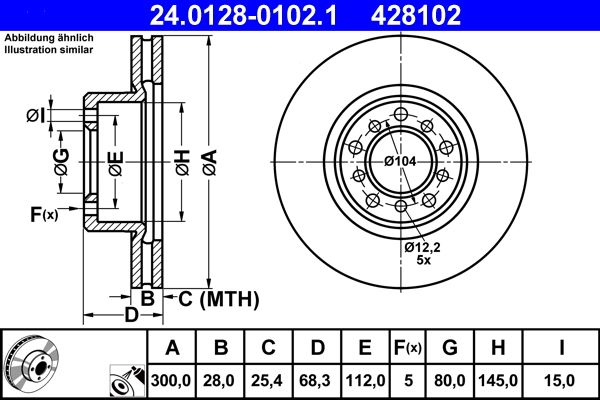 ATE 24.0128-0102.1 Brake Disc
