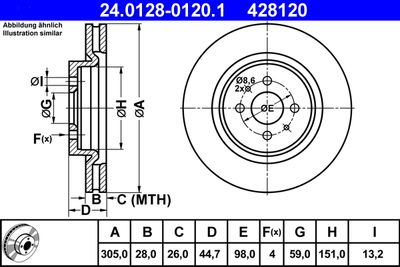Brake Disc ATE 24.0128-0120.1