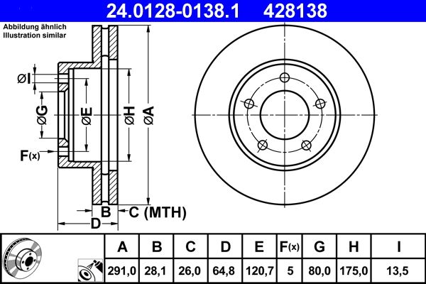 ATE 24.0128-0138.1 Brake Disc