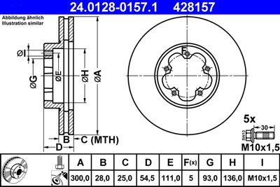 Brake Disc ATE 24.0128-0157.1