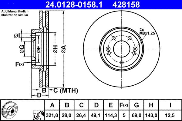 ATE 24.0128-0158.1 Brake Disc