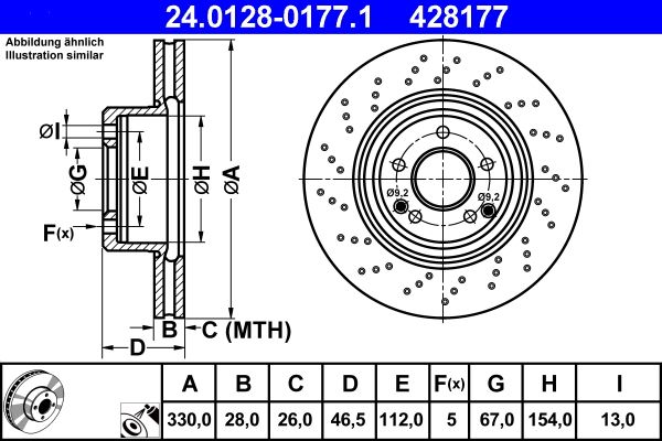 ATE 24.0128-0177.1 Brake Disc