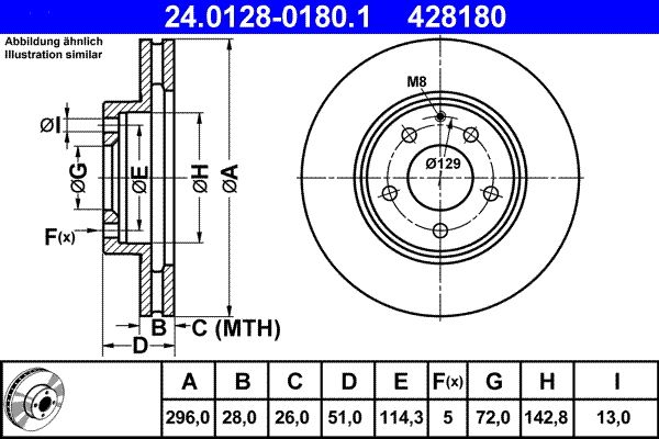 ATE 24.0128-0180.1 Brake Disc