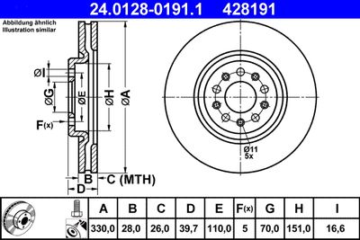 Brake Disc ATE 24.0128-0191.1