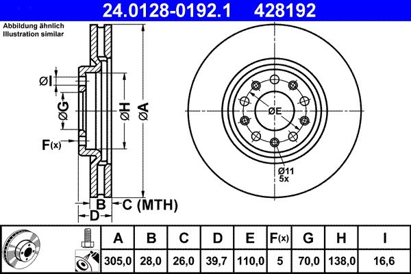 ATE 24.0128-0192.1 Brake Disc
