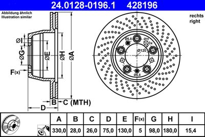 Brake Disc ATE 24.0128-0196.1
