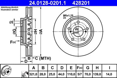 Brake Disc ATE 24.0128-0201.1