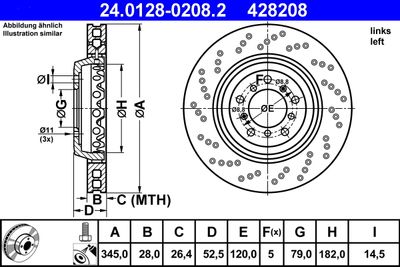 Brake Disc ATE 24.0128-0208.2