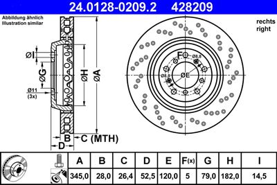 Brake Disc ATE 24.0128-0209.2