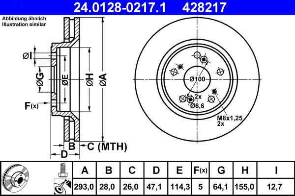 ATE 24.0128-0217.1 Brake Disc