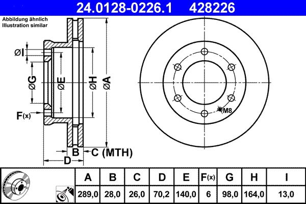 ATE 24.0128-0226.1 Brake Disc