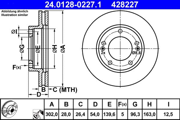 ATE 24.0128-0227.1 Brake Disc
