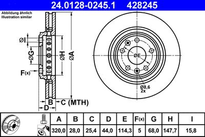 Brake Disc ATE 24.0128-0245.1