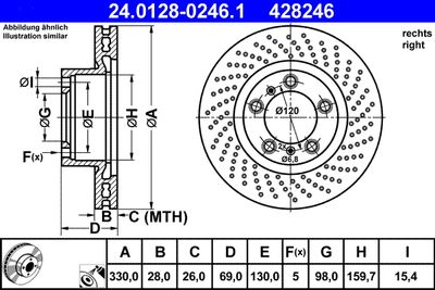 Brake Disc ATE 24.0128-0246.1
