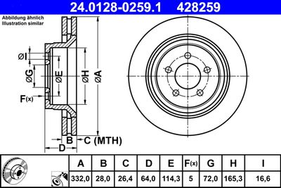 Brake Disc ATE 24.0128-0259.1