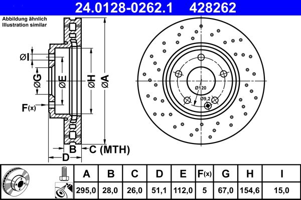 ATE 24.0128-0262.1 Brake Disc